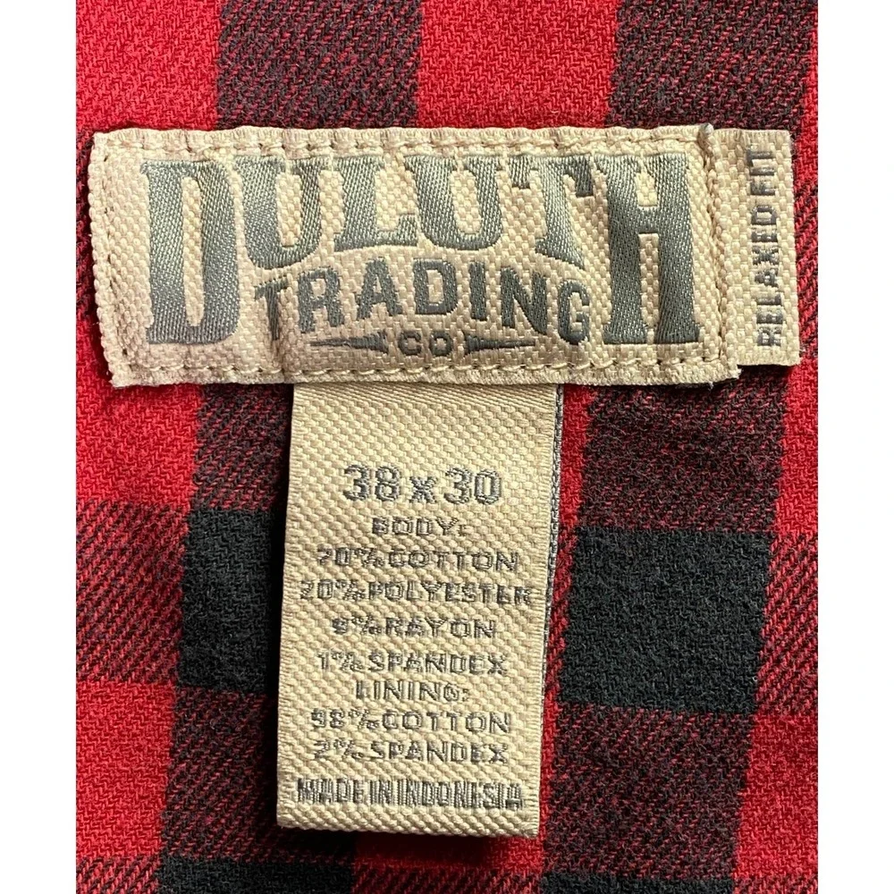 Duluth Ballroom Double Flex Men's Jeans 38x30 Buffalo Plaid Flannel Lined Denim - Picture 4 of 13